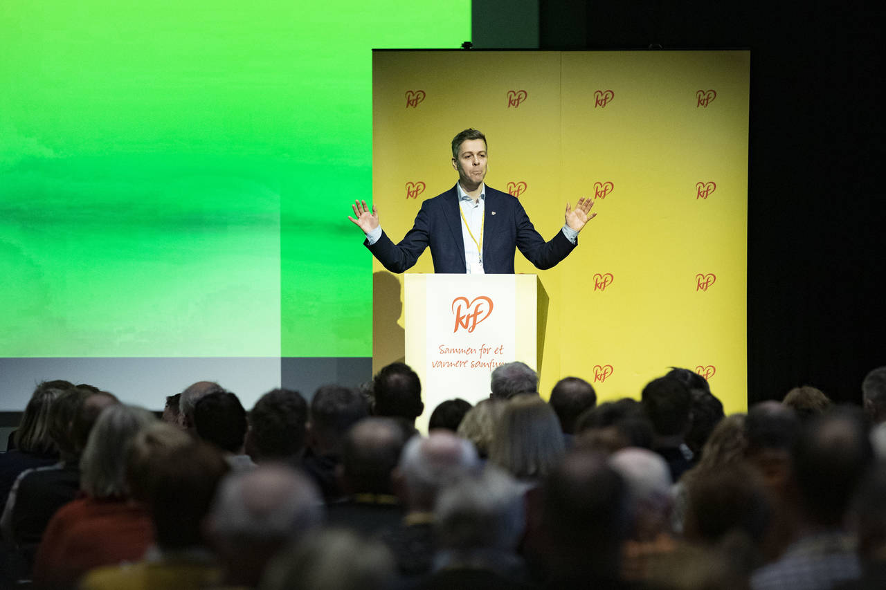 Tidligere KrF-leder Knut Arild Hareide på partiets landskonferanse på Gardermoen lørdag. Foto: Fredrik Hagen / NTB scanpix