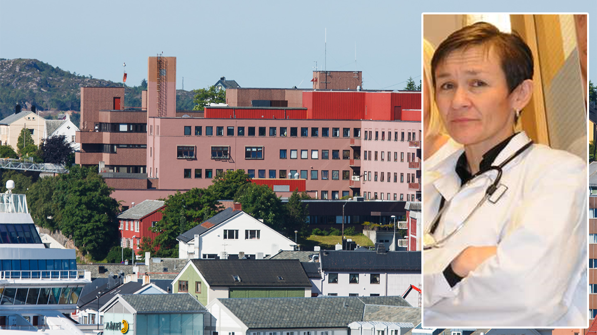 Kristiansund sykehus, med artikkelforfatter Anna Owczarz innfelt.