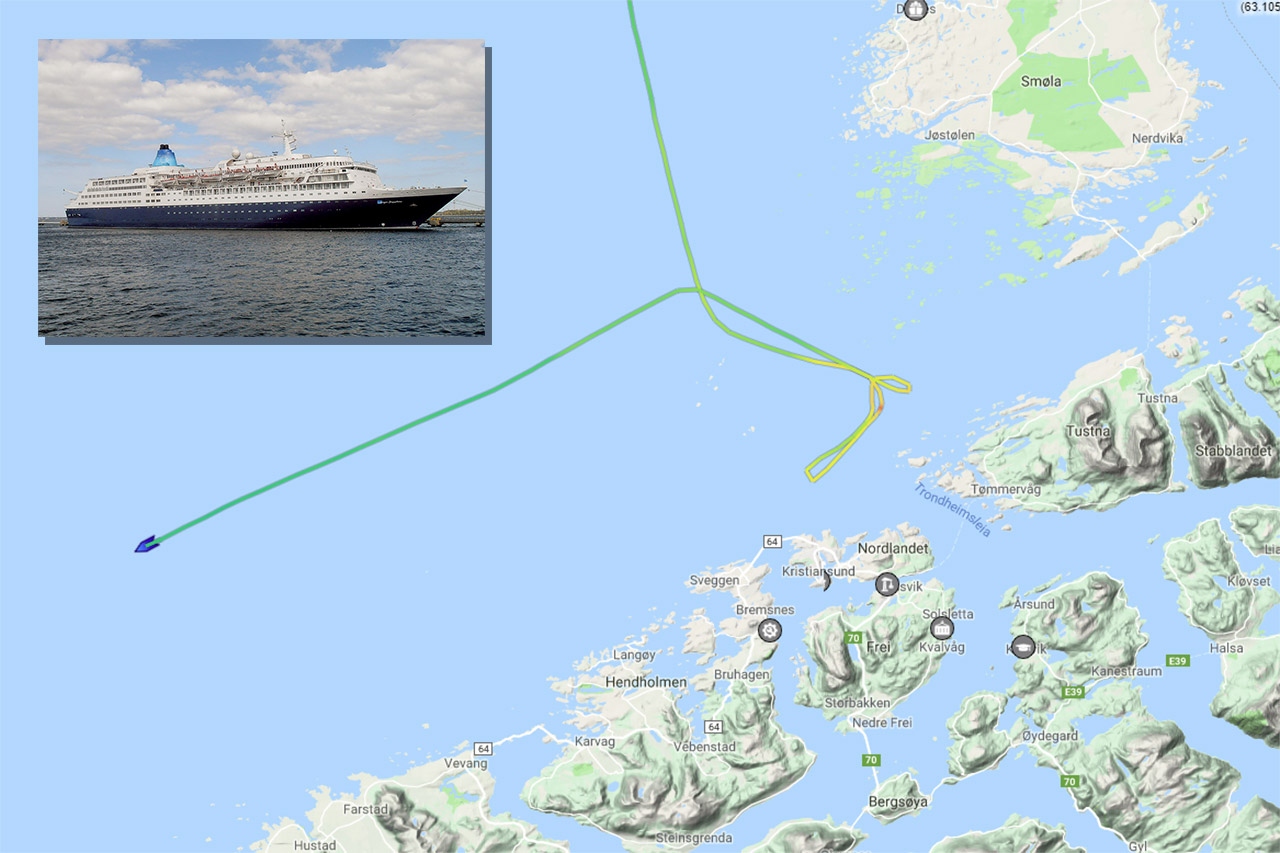 «Saga Sapphire» kom ikke til Kristiansund. Illustrasjon: KSU.NO / Pjotr Mahhonin [CC BY-SA 3.0] / MarineTraffic