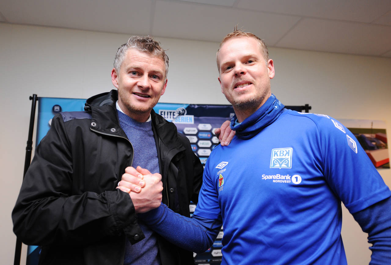 To av eliteseriens mest sympatiske og suksessrike trenere, Ole Gunnar Solskjær for Molde og Christian Michelsen for KBK. Begge erke-kristiansundere som vet hvilke krav som stilles til dem og står i stormen så det holder. Foto: Anders Tøsse / NTB scanpix