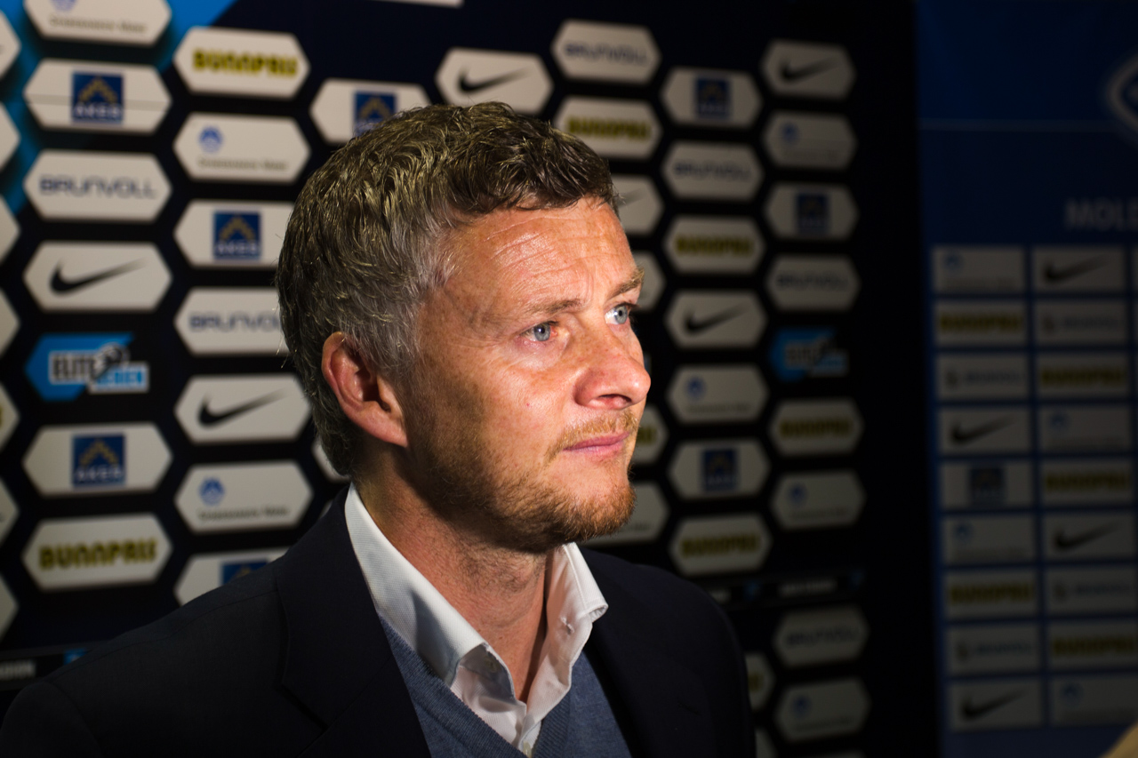 Moldes manager Ole Gunnar Solskjær etter eliteseriekampen i fotball mellom Molde og Sogndal på Aker Stadion. Foto: Svein Ove Ekornesvåg / NTB scanpix