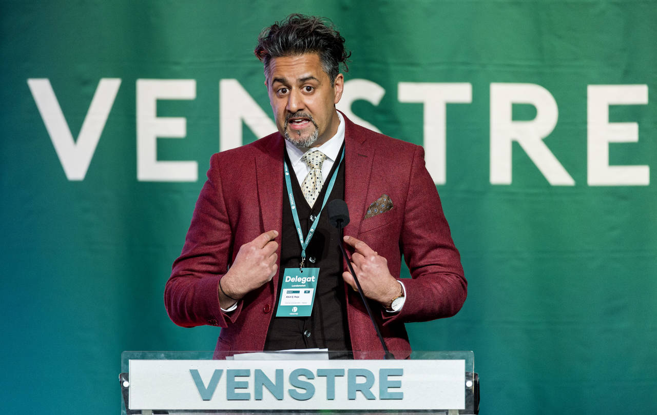 Venstres landsmøte 2019 er i gang. Nestleder Abid Raja under landsmøtet. Foto: Ned Alley / NTB scanpix