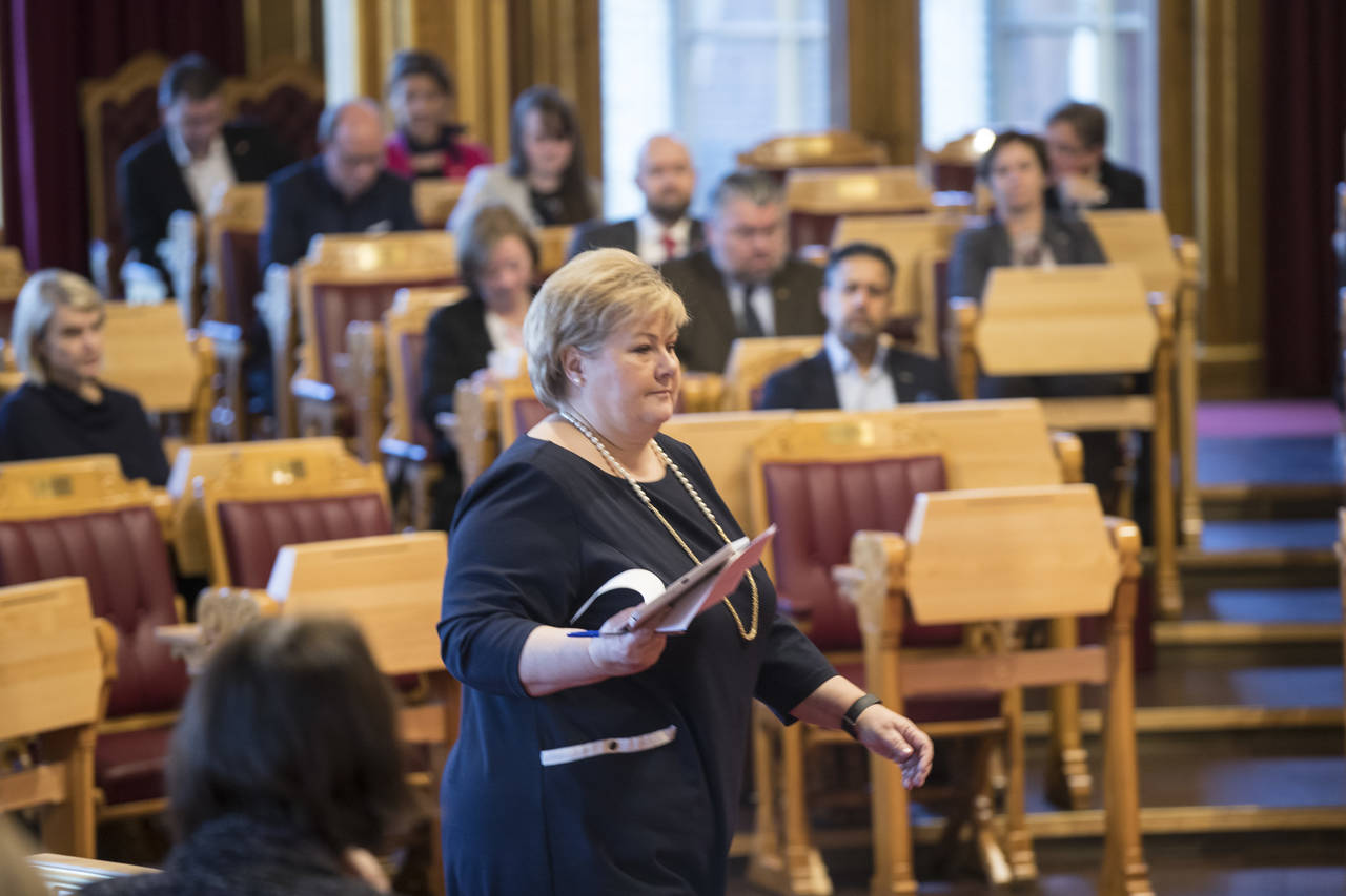 Statsminister Erna Solberg (H) deltok i Stortingets muntlige spørretime onsdag. Foto: Vidar Ruud / NTB scanpix