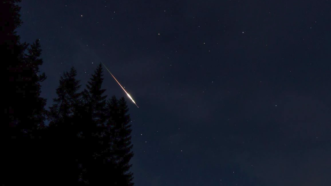 Et tidligere blinkskudd av meteorsvermen Perseidene fra Aspøya på Nordmøre. Foto: Stein Watten