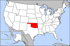 Map of USA highlighting Oklahoma