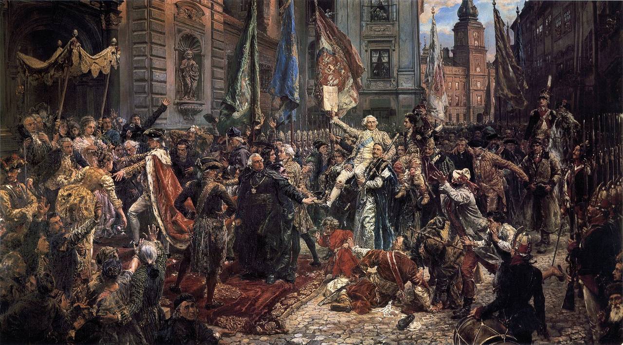 1791-konstitusjonen, malt av Jan Matejko. [Public domain], via Wikimedia Commons