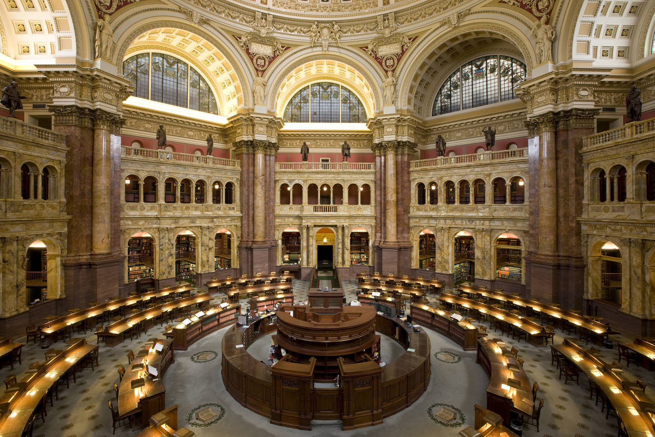 Lesesalen i Library of Congress. Carol M. Highsmith [Public domain], via Wikimedia Commons