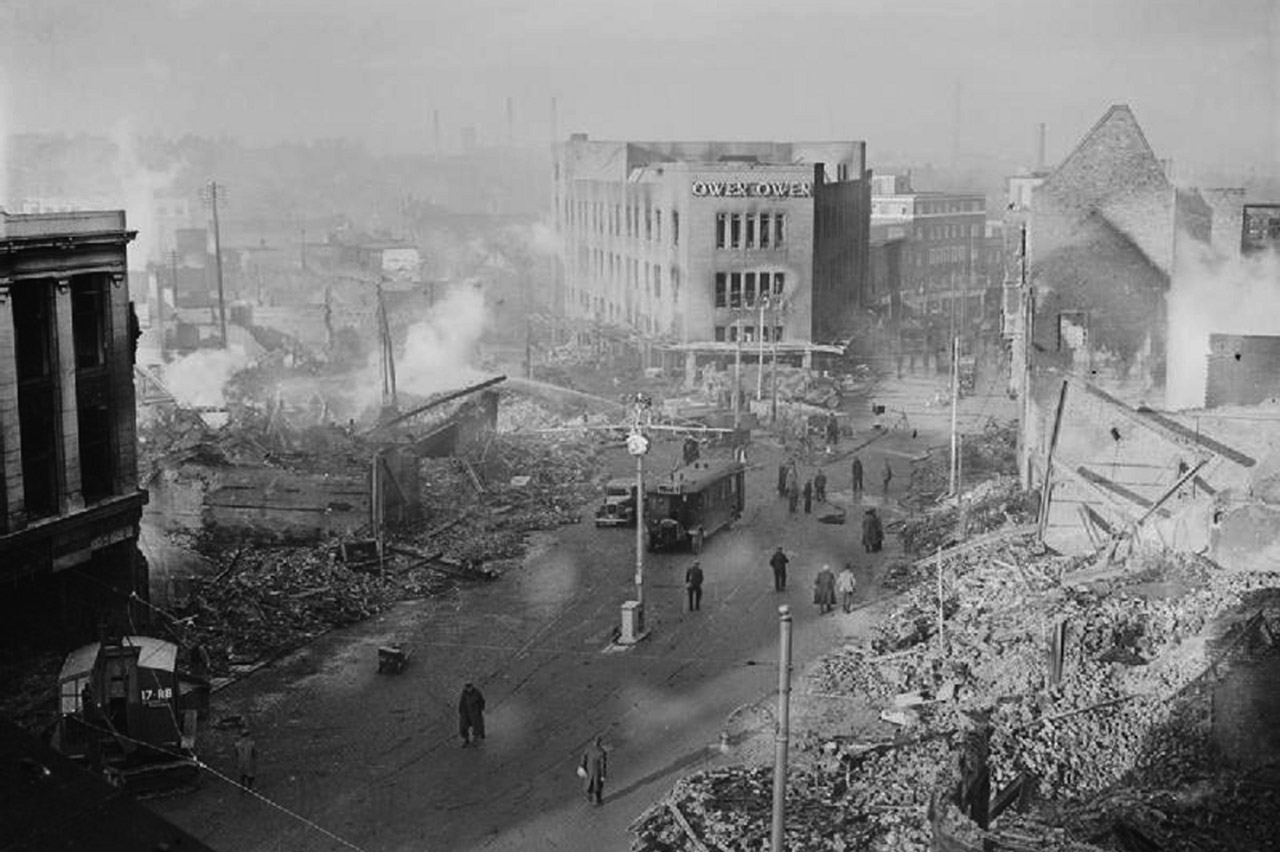 Coventry etter Luftwaffe sitt angrep på byen.Foto: Wikimedia Commons