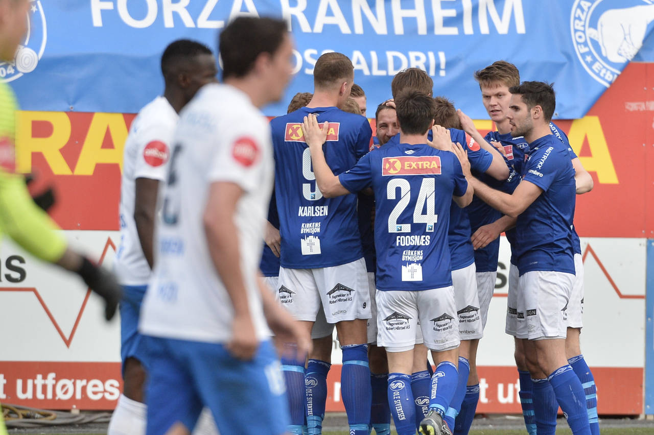 Ranheim tok tre poeng mot Molde søndag. Det nyopprykkede laget kjemper i toppen i Eliteserien. Foto: Ned Alley / NTB scanpix