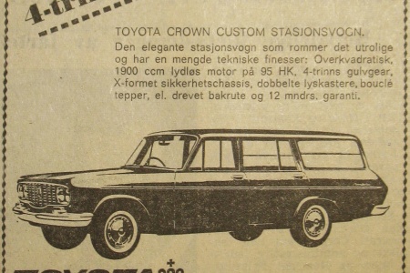 Slatlem – Toyota Crown annonse 1966-1967.