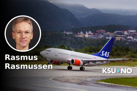 SAS-fly tar av fra Kristiansund lufthavn, Kvernberget. Arkivfoto: Kurt Helge Røsand / KSU.NO