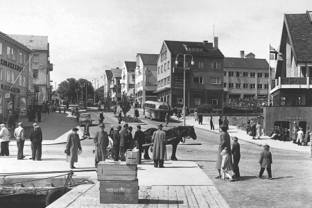 Kaibakken på midten av 1950-tallet. Foto: Helge Breivik
