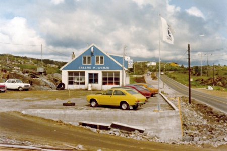 Erling Winje sitt bygg på Løkkemyra på slutten av 1970-tallet. (Utlånt av Erling Winje)