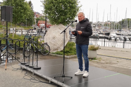 Ordfører Kjell Neergaard åpnet Klippfiskdagan 2024 onsdag ettermiddag. Foto: Kurt Helge Røsand / KSU.NO