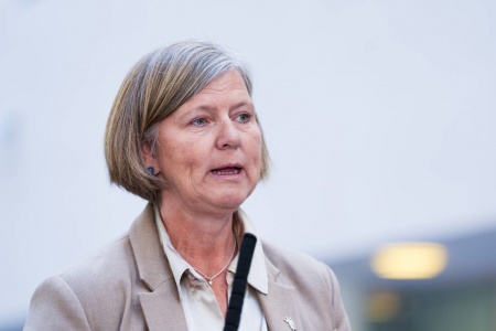 Legeforeningen og president Anne-Karin Rime tar til orde for å utrede avvikling av Helseplattformen. Foto: Terje Pedersen / NTB